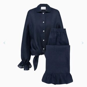 NWT sleeper rumba linen lounge set l navy